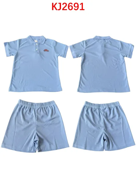 Design Red Polo Shirt with Boat Embroidery and Matching Shorts Set Sets - 9