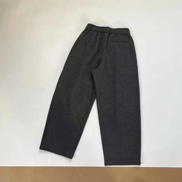 Design Paris-Style Double-Pleated Wool Blend Trousers in Charcoal and Black Dress Pants - 14