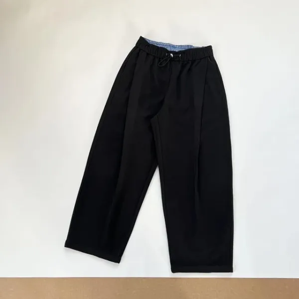 Design Paris-Style Double-Pleated Wool Blend Trousers in Charcoal and Black Dress Pants - 15