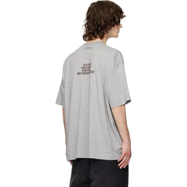 Design Graphic Print Oversized T-Shirt Gray - 6