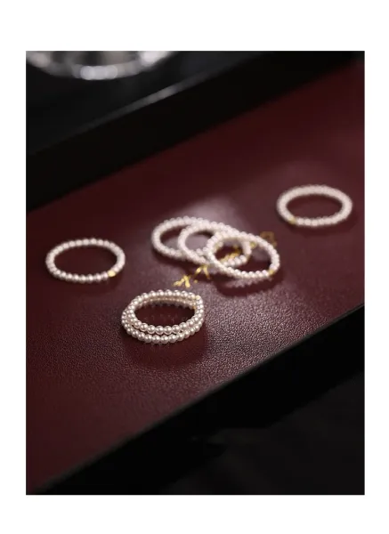 Design Pearl Bead Ring 2mm White Gold-Tone Jewelry - 3