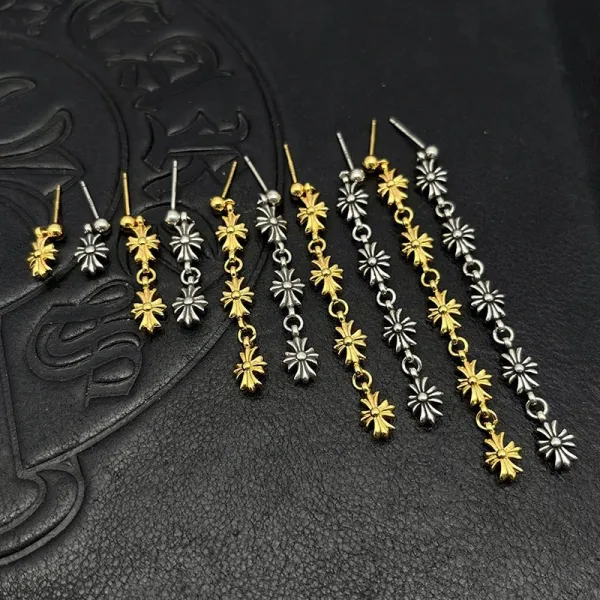 Chrome Hearts Maltese Cross Stud Earrings Gold - 28