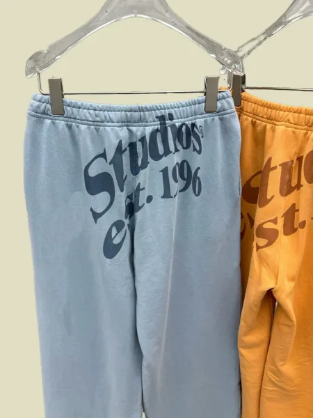 Acne Studios Logo Print Light Blue Sweatpants - 10