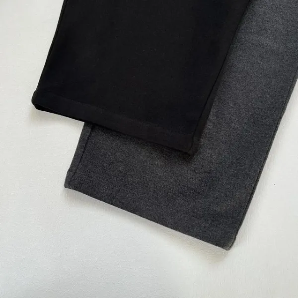 Design Paris-Style Double-Pleated Wool Blend Trousers in Charcoal and Black Dress Pants - 24
