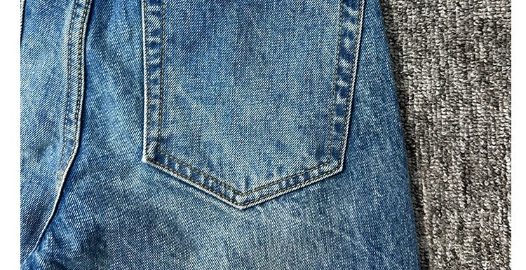 Design High-Waisted Distressed Button-Fly Jeans Blue - 25