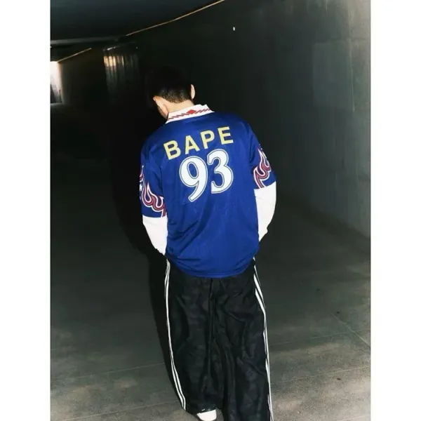 Adidas Originals Football Jersey 93 Blue Purple Flame Print Jersey - 9