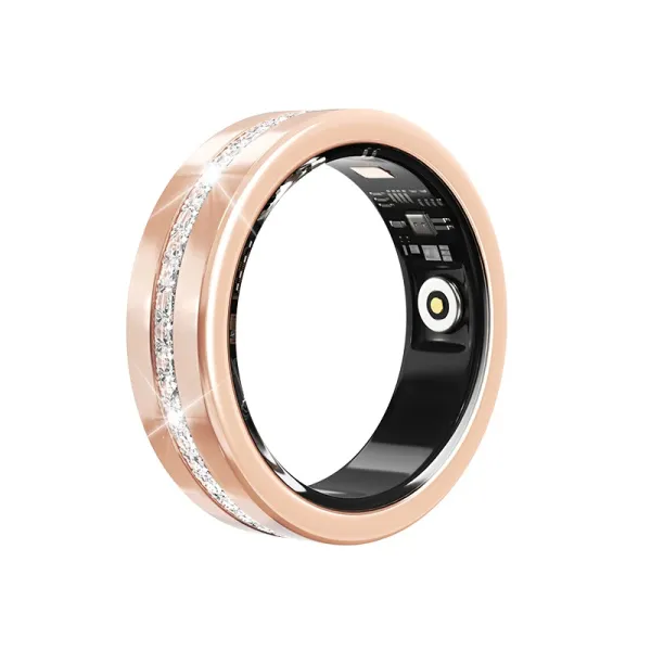 Design Smart Ring with Crystal Accents Rose Gold Smart Ring Jewelry - 22