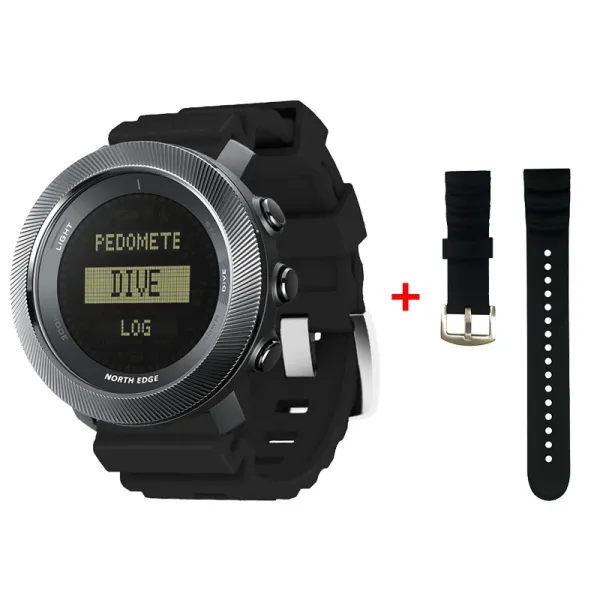 Design North Edge Dive Watch Black Smartwatch with Extra Strap Smartwatches - 1