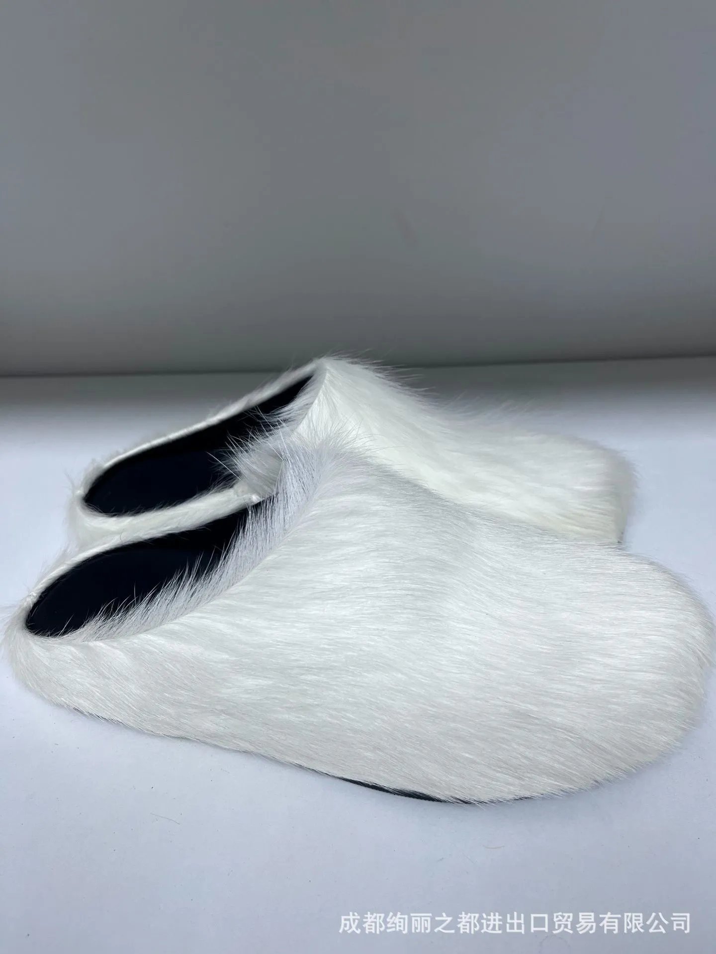 Design Fuzzy Mule Slippers Navy Blue - 15