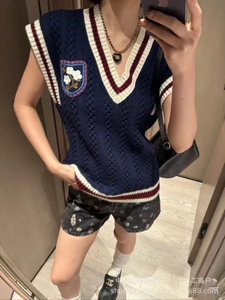 Chanel Print Denim Shorts Multicolor - 6