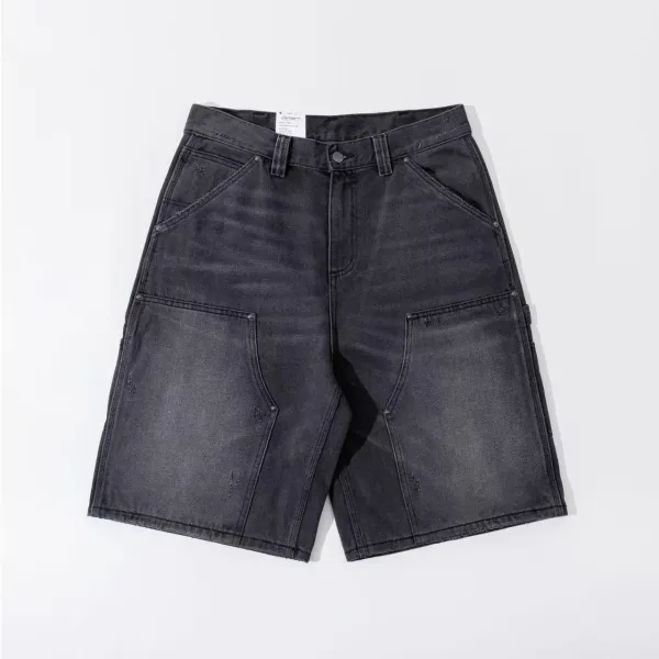 Carhartt Work In Progress Double Knee Shorts Black Denim - 1