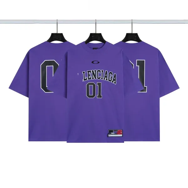 Balenciaga Lenciaga 01 Purple Oversized T-Shirt - 1