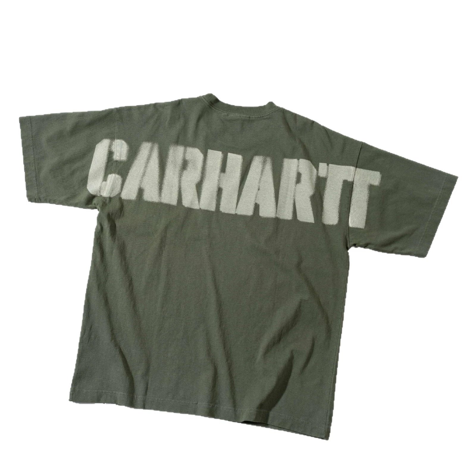 Carhartt Logo Print Charcoal Olive Graphic T-Shirt