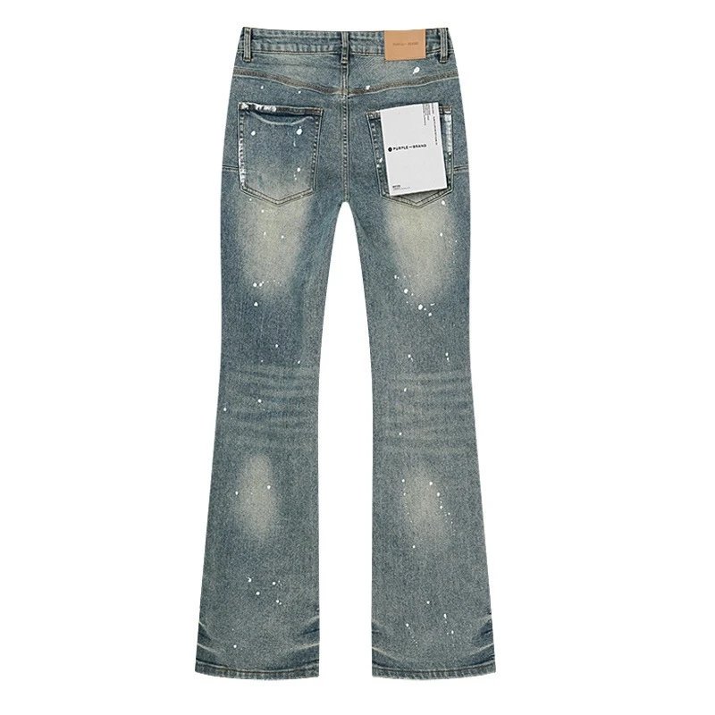 Purple Brand Distressed Blue Flared Jeans