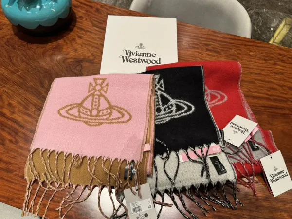 Vivienne Westwood Orb Logo Cashmere Scarf Black - 26
