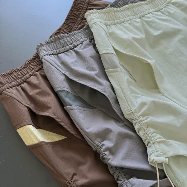 Design Lightweight Mesh-Panel Drawstring Shorts Sage Green - 16