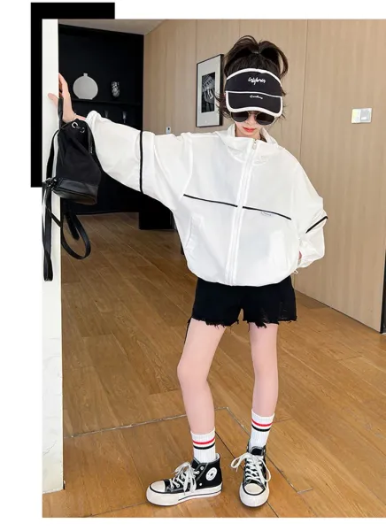 Design MINGDA LIG White Windbreaker Jacket Outerwear.windbreaker - 9