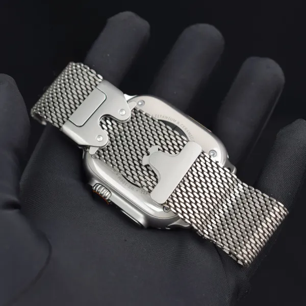 Apple Milanese Loop Watch Band Black and Silver Smartwatch Strap Smartwatches - 6