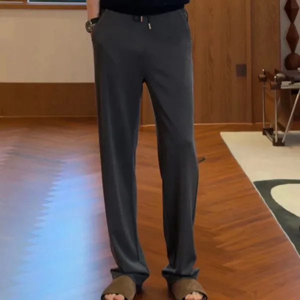 Design Rivet-Trimmed Straight-Leg Pants Black - 4