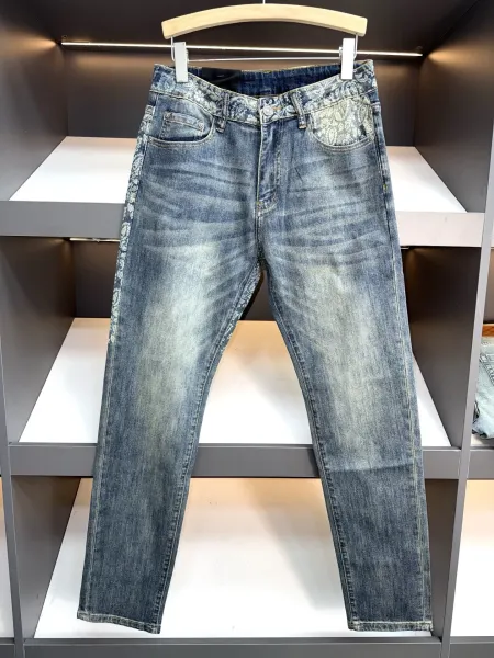 Dolce & Gabbana Floral Print Denim Jeans Blue - 10