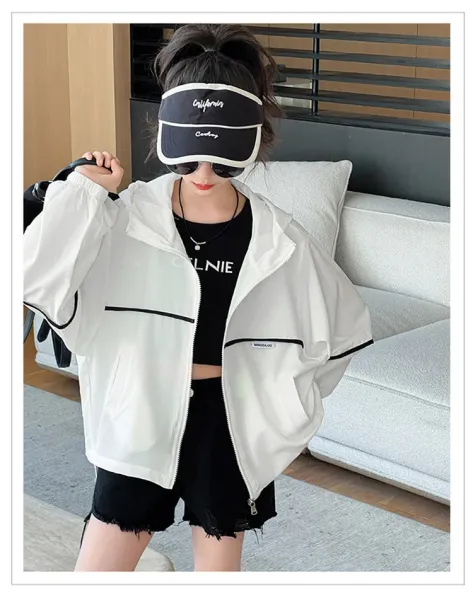 Design MINGDA LIG White Windbreaker Jacket Outerwear.windbreaker - 13