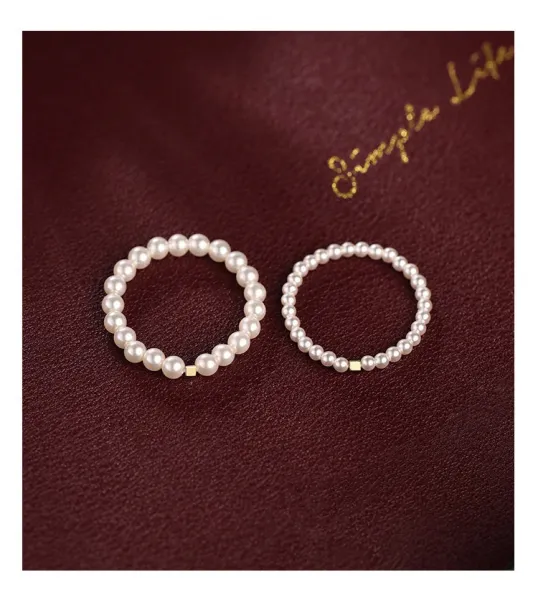 Design Pearl Bead Ring 2mm White Gold-Tone Jewelry - 11