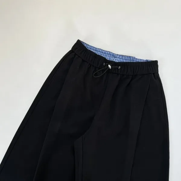 Design Paris-Style Double-Pleated Wool Blend Trousers in Charcoal and Black Dress Pants - 16