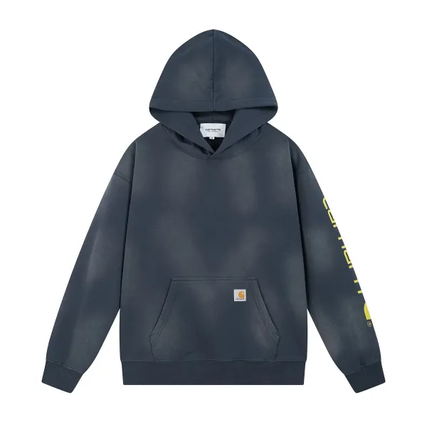 Carhartt Work In Progress Carhartt WIP Hoodie Gray with Yellow Sleeve Print Hoodie - 6