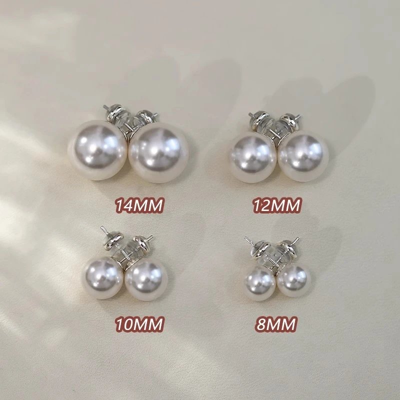 Akoya Pearl Stud Earrings Multiple Colors Lustrous Round Style