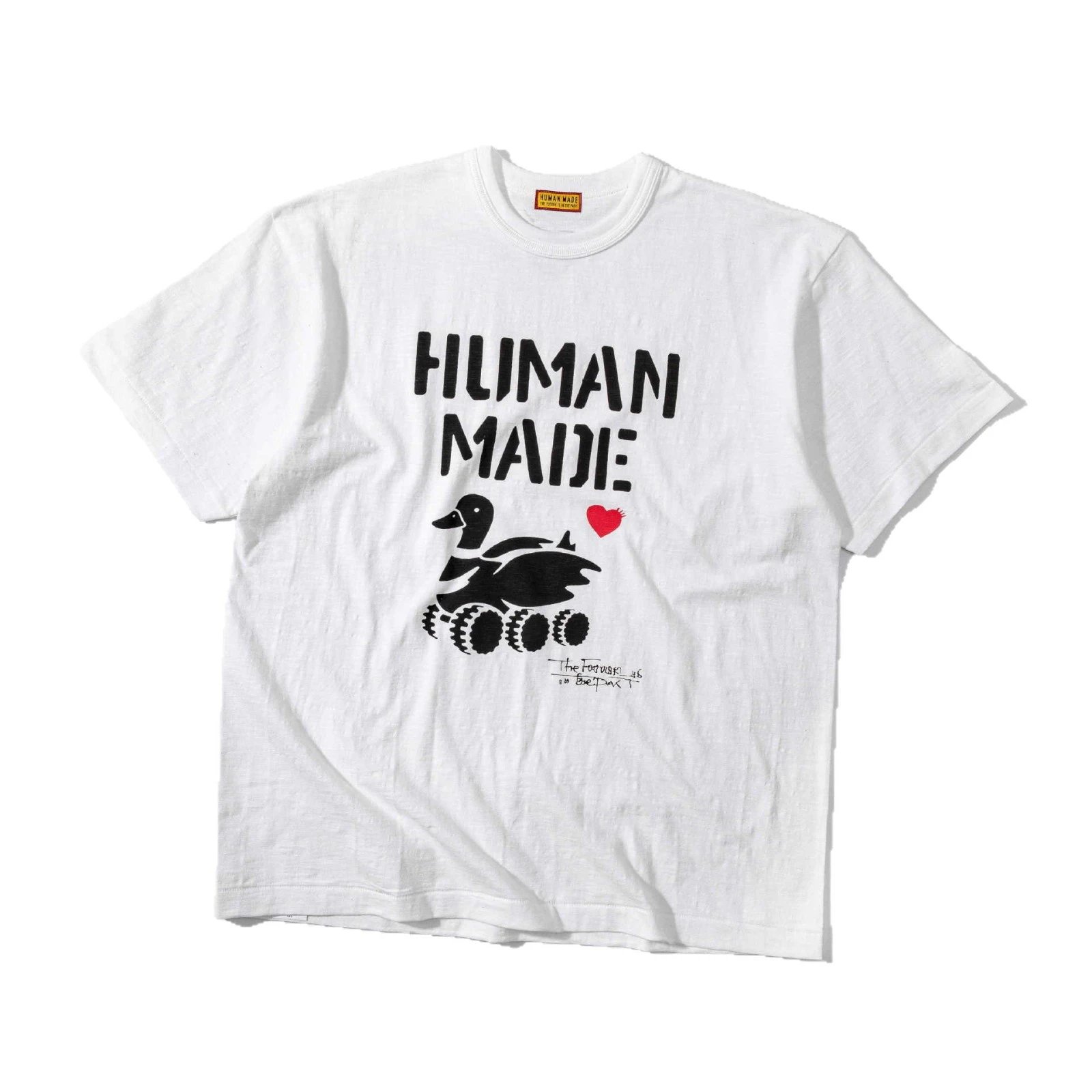 Human Made Duck Graphic Black White Casual T-Shirt
