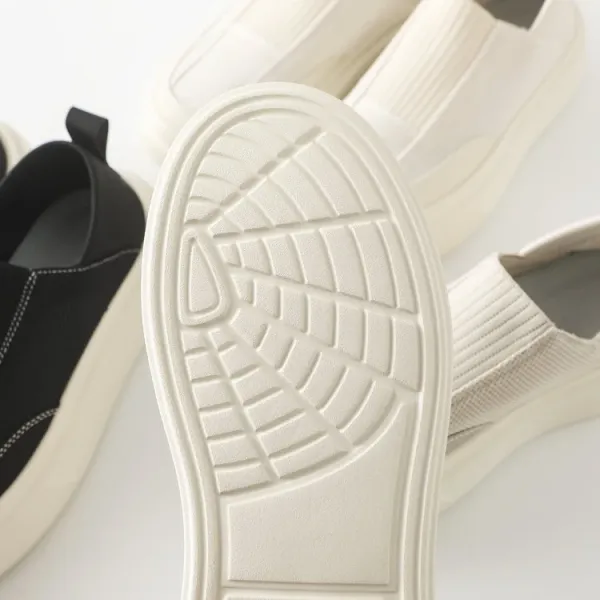 Design Slip-On Platform Sneakers Beige - 13