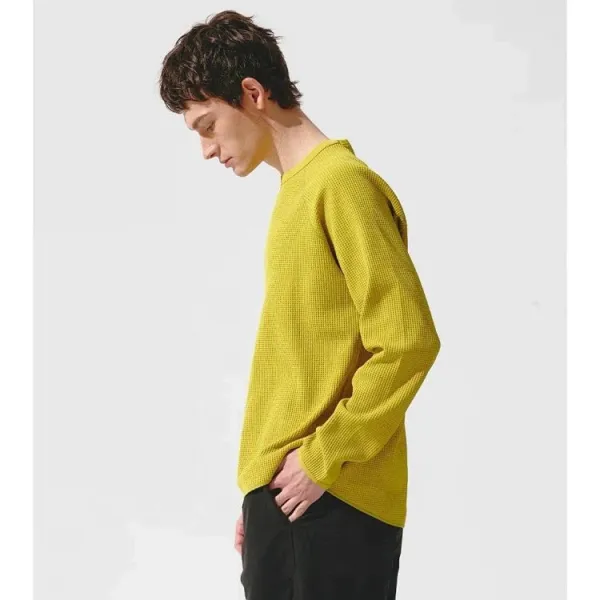 Design Goldwin0 Waffle Knit Long Sleeve Top Navy, Blue, Lime, Gray, White Tops - 7