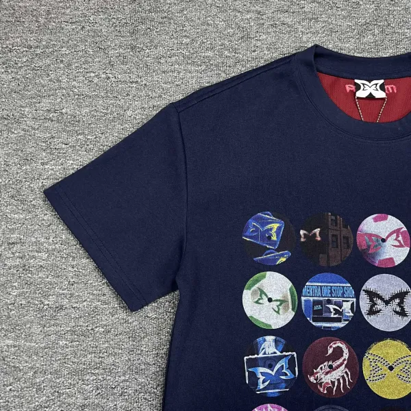 Design Grid Print Navy T-Shirt - 5