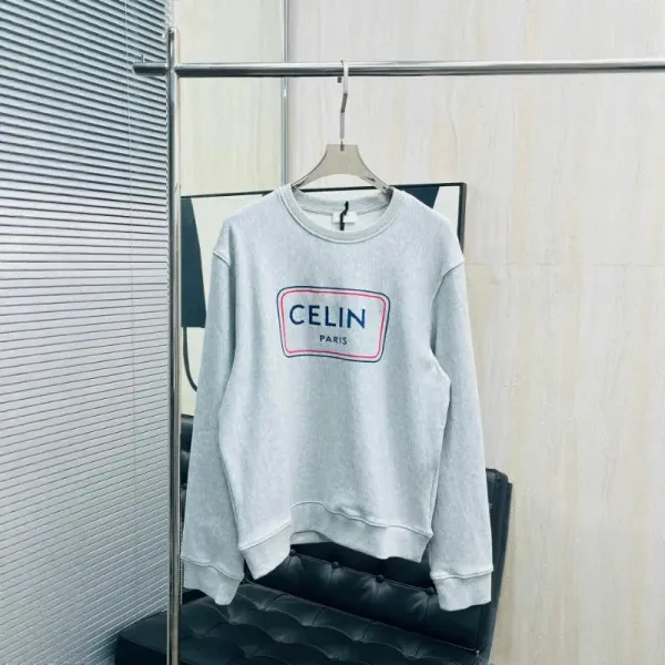 Celine Logo Patch Gray Hoodie - 7