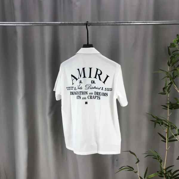 Amiri Logo-Print Short-Sleeve Shirt and Drawstring Shorts Set White - 15