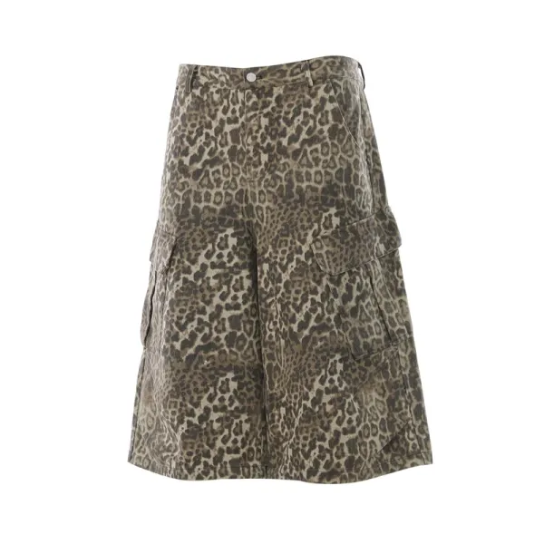 New Balance 990v6 Beige Leopard Cargo Shorts Set - 9