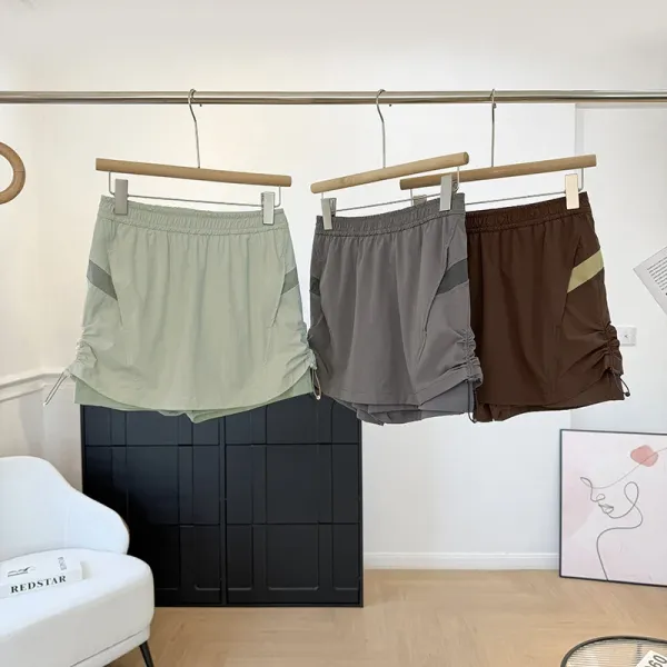 Design Lightweight Mesh-Panel Drawstring Shorts Sage Green - 4