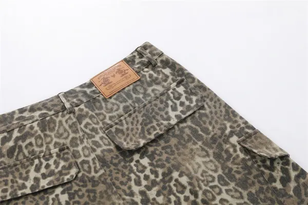 New Balance 990v6 Beige Leopard Cargo Shorts Set - 16