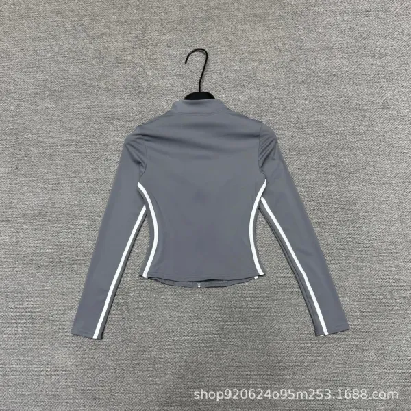 Alo Yoga Studio Line Gray with White Stripe Activewear Set - 3