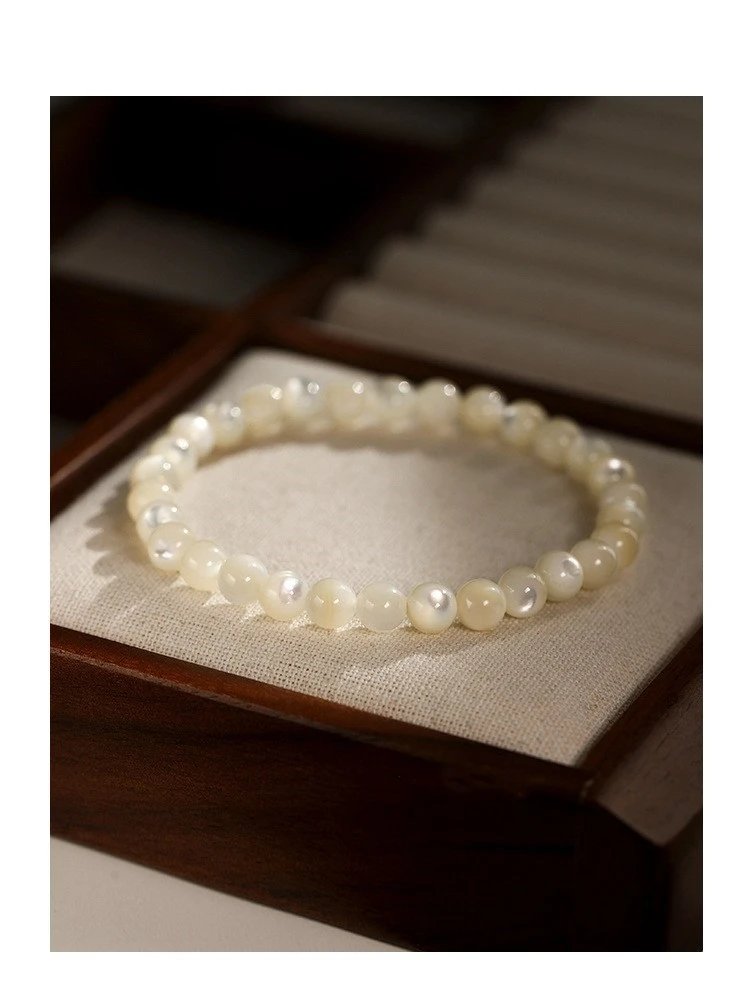Design Pearl Bead Elastic Bracelet White Jewelry - 3