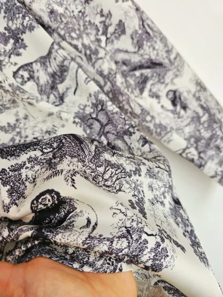 Dior Toile de Jouy Print Pants and Hoodie Set in Black and White - 6