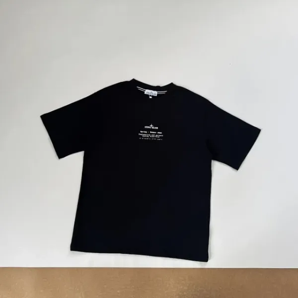 Stone Island Compass Logo Print Black T-Shirt - 15