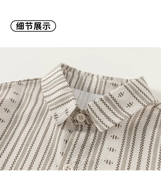 Design M.bang Denim Vest Set Navy Striped Shirt and Pants Sets - 27