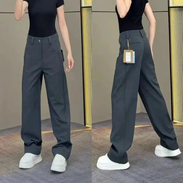 Design Wide-Leg Tailored Trousers Black Pants - 5