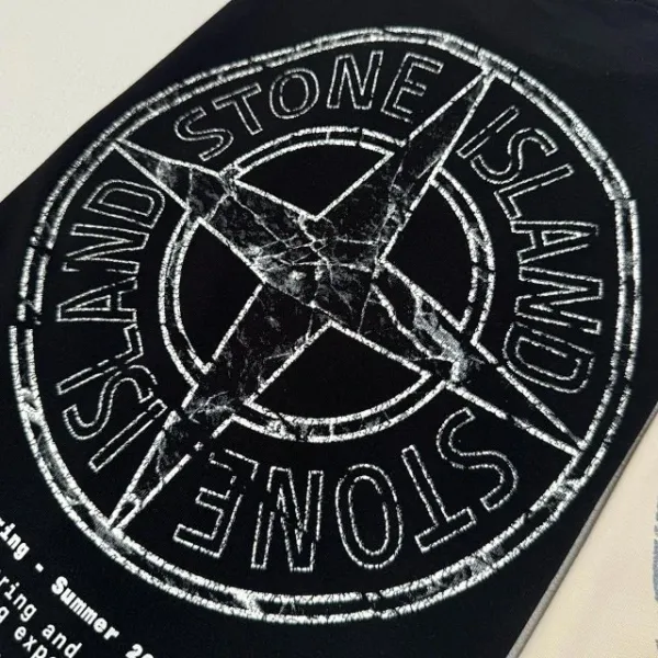Stone Island Compass Logo Print Black T-Shirt - 20