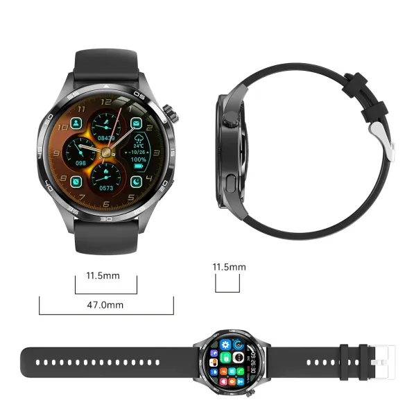 Design Outdoor Smart Watch Brown Leather Strap Smartwatch - 26
