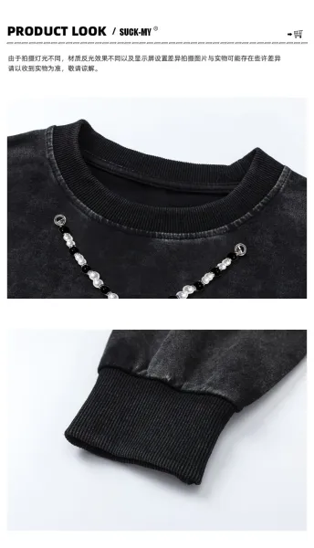 Design Distressed Gothic Angel Graphic Sweatshirt Black Sweater - 12