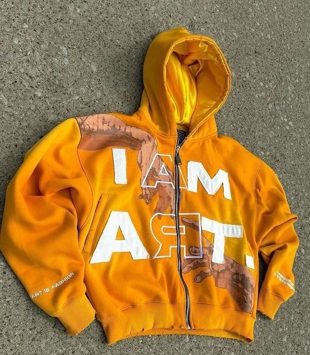 Design Eternal Art I Am Art Cropped Zip-Up Hoodie Black Hoodie - 7
