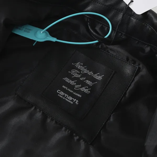 Carhartt Work In Progress Carhartt WIP Leather Jacket Black Leather-Jacket Leather Jacket - 12