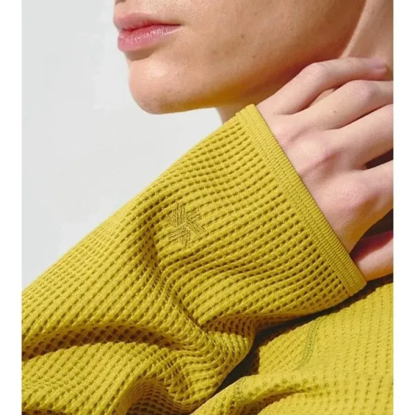 Design Goldwin0 Waffle Knit Long Sleeve Top Navy, Blue, Lime, Gray, White Tops - 9